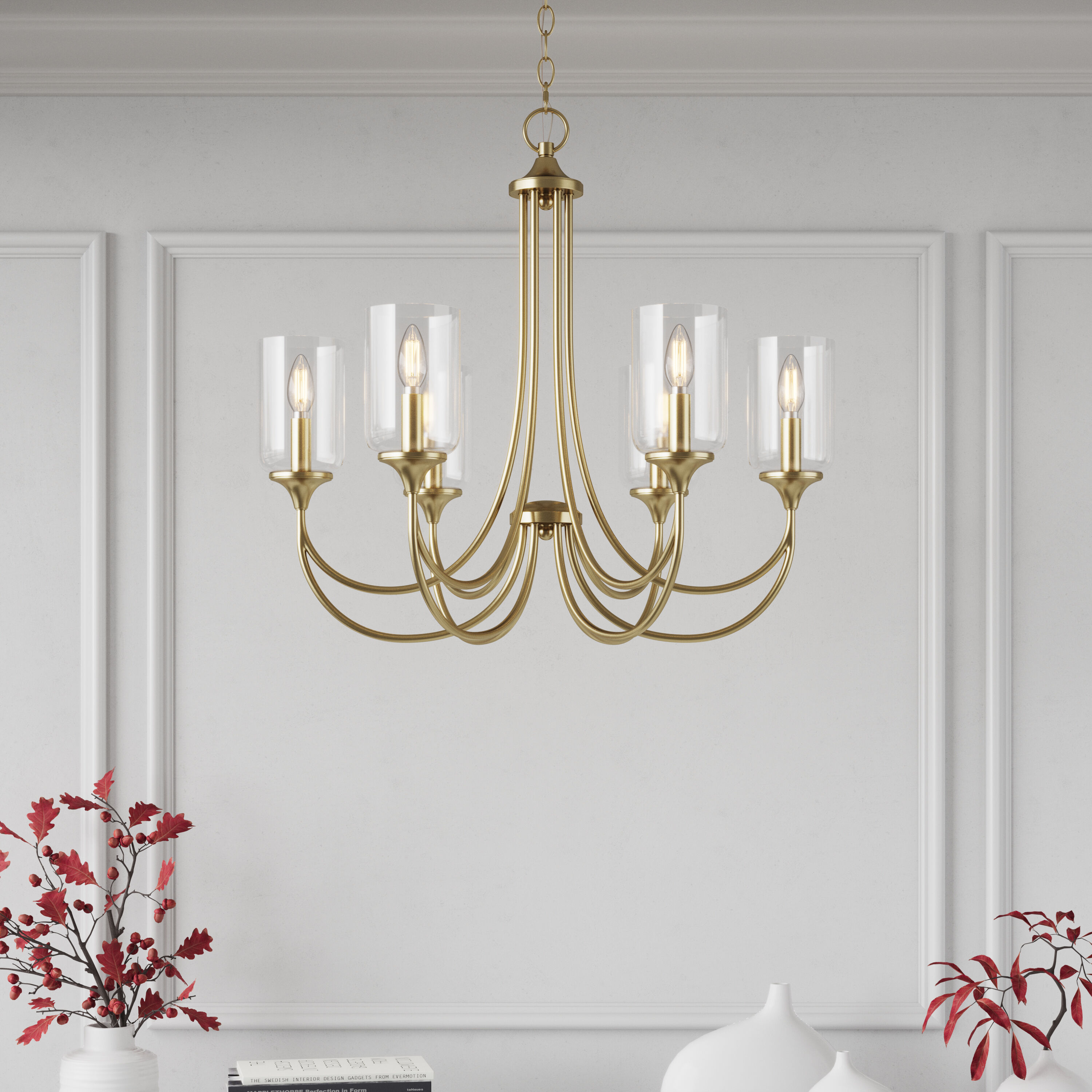 Waddingham 5 Light 27 inch Vintage Brass Chandelier Ceiling Light